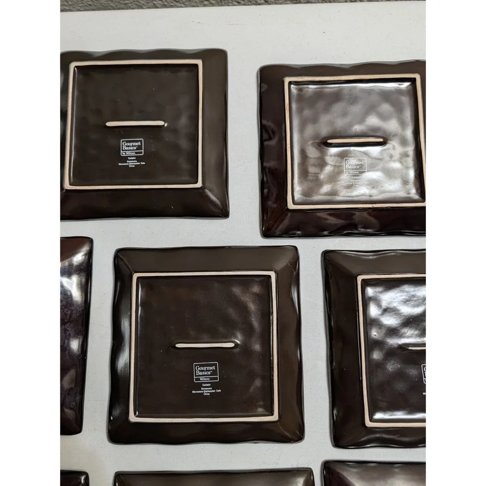 Mikasa Gallatin Stoneware Gourmet Basics‎ Square Salad Plates 7 3/4